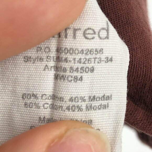 Wilfred Clay Brown / Burgundy  Scoop Neck Short Sleeve T-Shirt size XXS - Picture 16 of 16